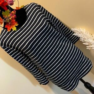 Merona | Black & White Boatneck Top, Size Small